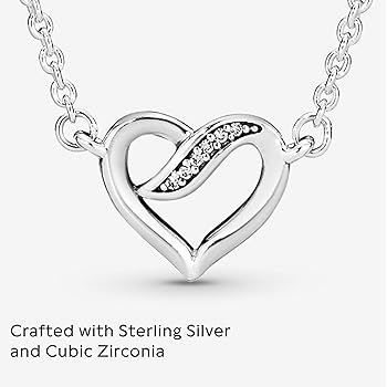 Amazon | Pandora ジュエリー リボン オープンハート ネックレス
